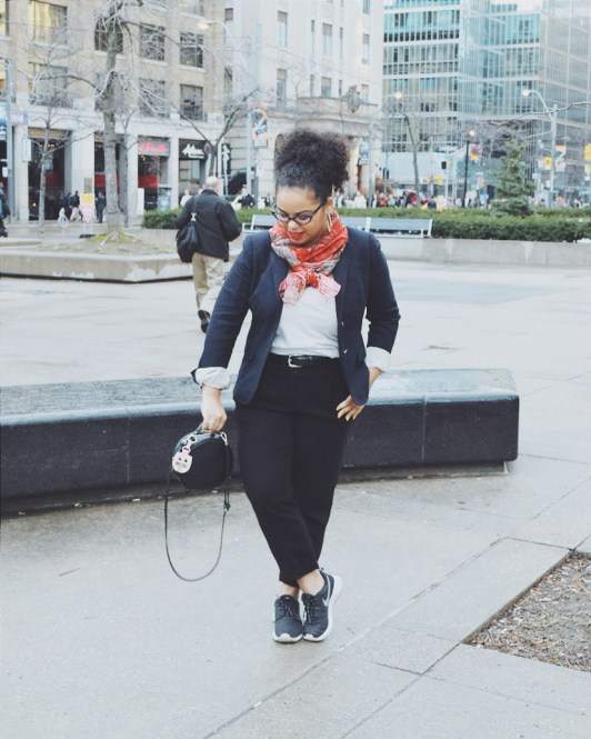 etro, silk scarf, blazer, school boy blazer, jcrew, J.Crew, jcrew style, zara, hat box bag, ruby woo lipstick, nike roshe